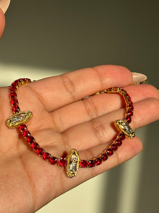 Red Virgen Mary Bracelet