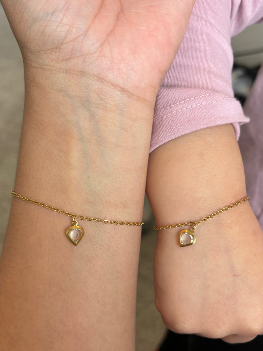 Mini and Me  Dainty Valentines Bracelet Set