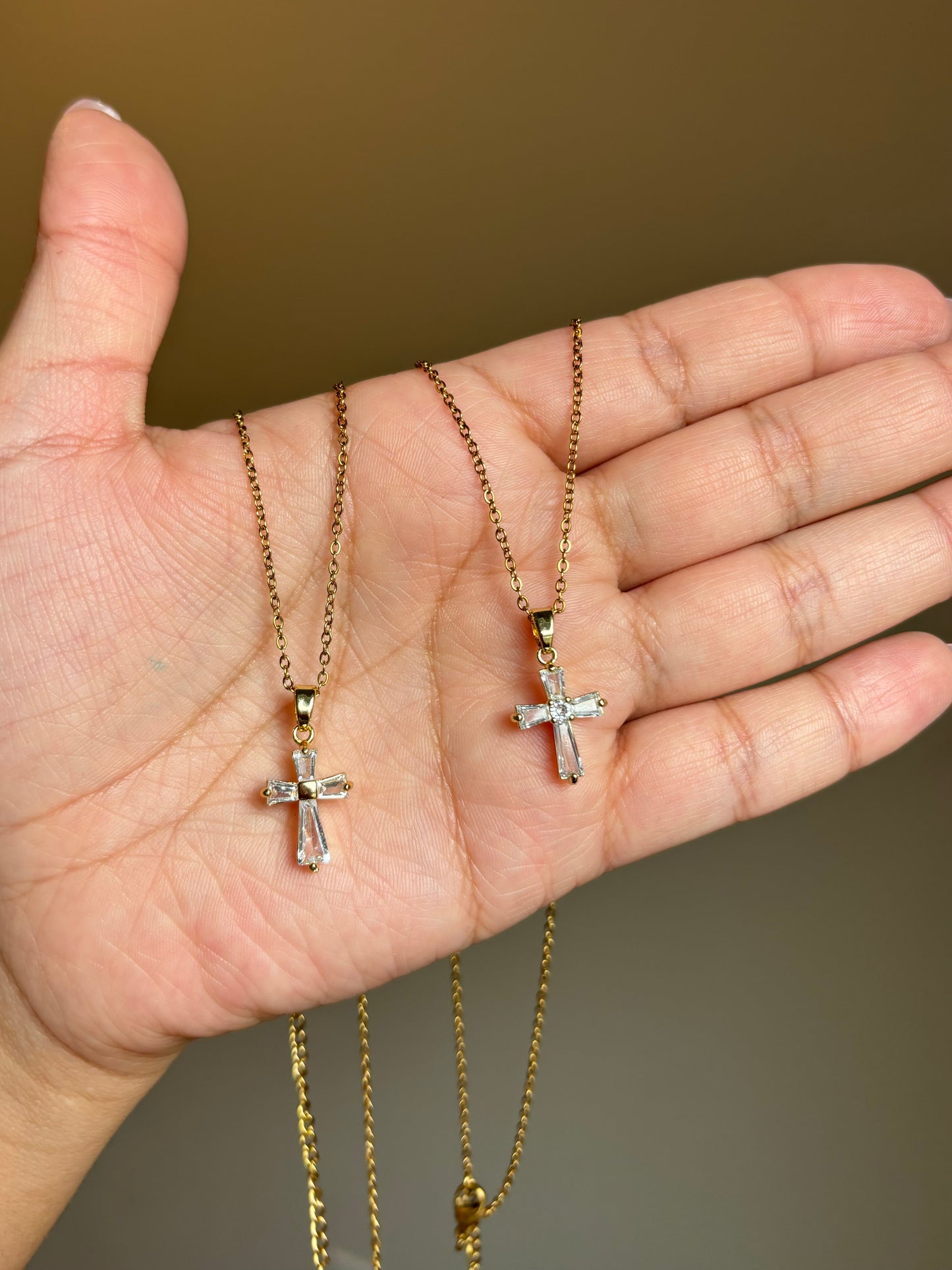 Minimalist Crystal Cross Necklace