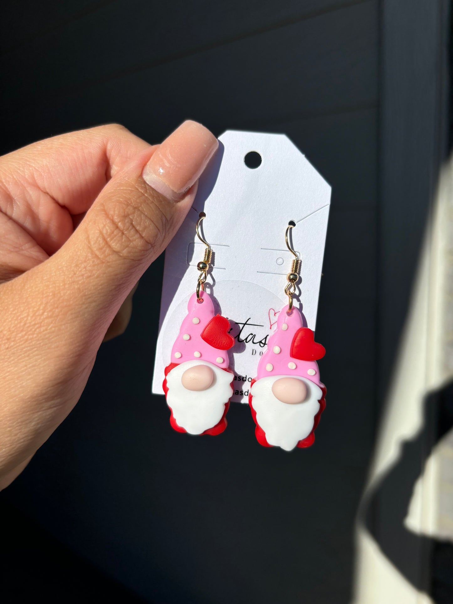 Valentine Gnome Clay Earrings