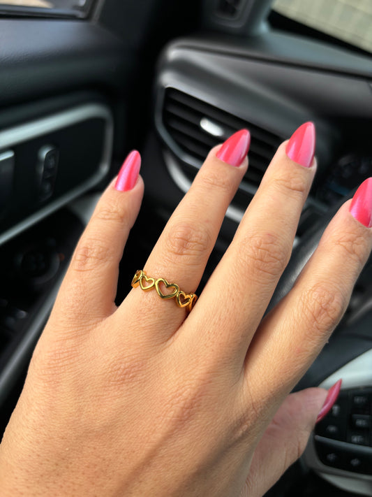 Gold Heart Flutter Ring